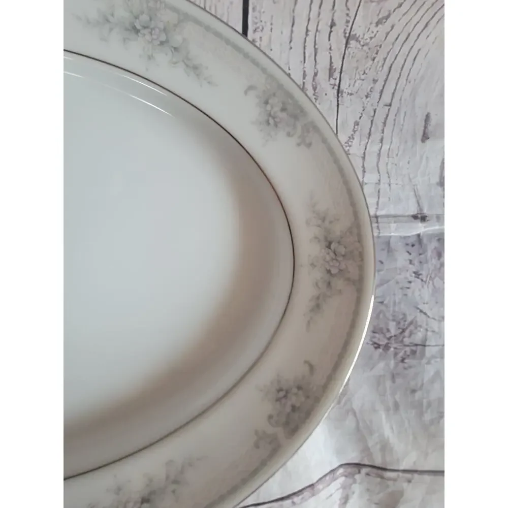 Noritake China Sweet Leilani Serving Platter #3482 White Porcelain Platter